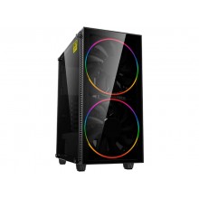 Case ATX GAMEMAX Black Hole, w/o PSU, 2x200mm ARGB fans, PWM hub,Transparent panel, USB3.0, Black