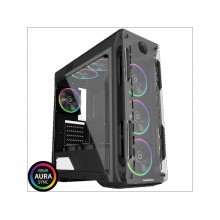 Case ATX GAMEMAX Optical, w/o PSU, 4x120mm ARGB  fans, Fan controller, Transparent, USB3.0, Black